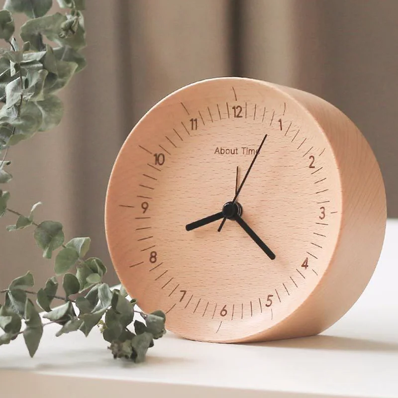 

Time Wooden Silence Alarm Clock Digital Clock Metal Modern Table Clock Snooze Modern