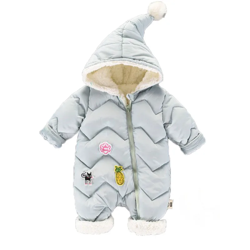 CROAL CHERIE 60-100cm Baby Winter Girls Boys Clothes Warm Fleece Velvet Newborn Baby Romper Infant Costume Pink Sky Blue  (6)