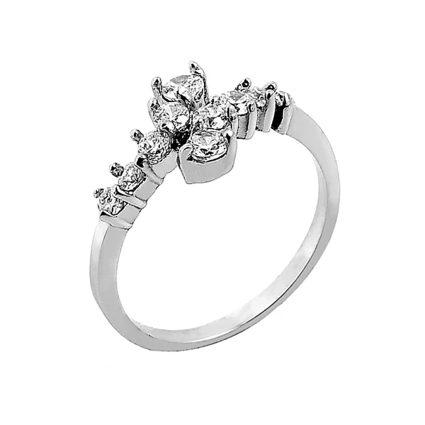 

FM-12 Set Luxury Rose Gold Filled Crystal Zircon Ring Wedding Band Promise Engagement Rings For Women Jewelry