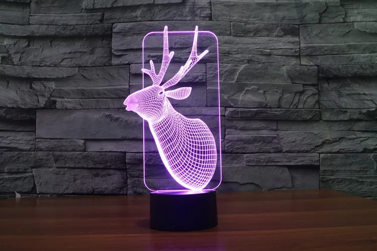 stag head table lamp