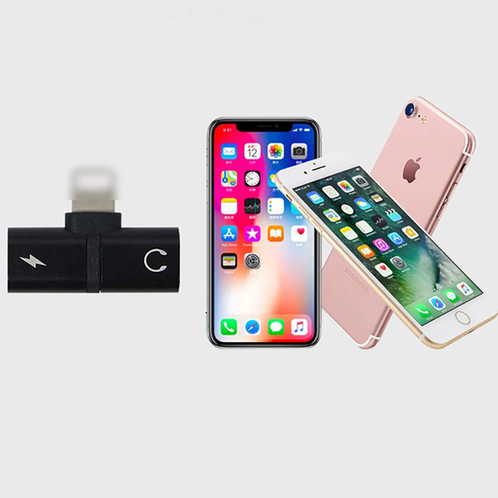 Connector Splitter Charger Audio Headphone Adapter Portable 2 IN 1 for IPhone 7/8/X for Jack To Earphone AUX Cable Connector Splitter Charger Audio Headphone Adapter Portable 2 IN 1 for IPhone 7/8/X for Jack To Earphone AUX Cable