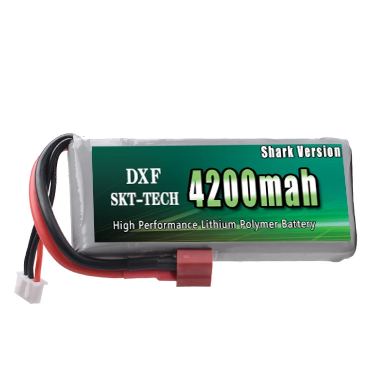 DXF Shark версия хорошего качества Rc Lipo аккумулятор 7 4 В 4200 мАч 2S 25C Max50C для Wltoys 12428 12423