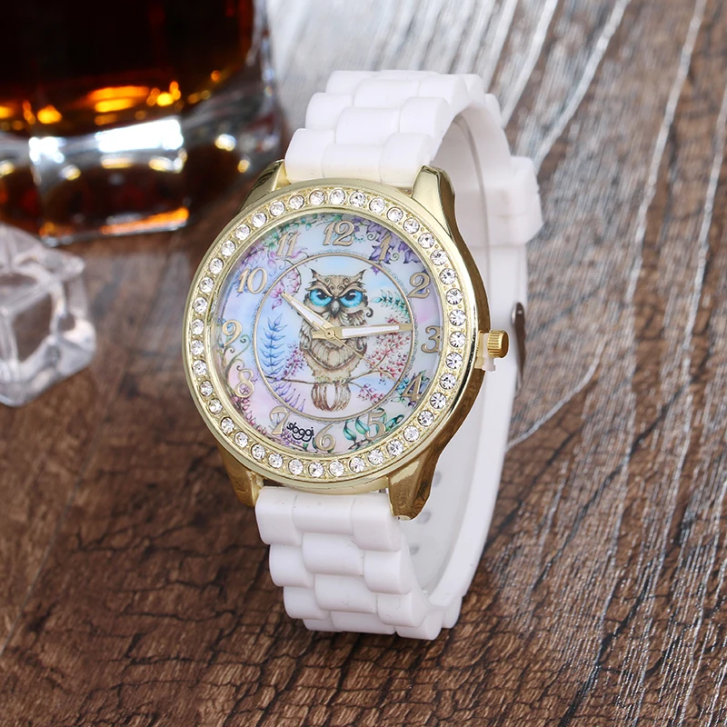 New Arrived sloggi cartoon owl watches silicone girls kids quartz wristwatch women child mujer watches hot
