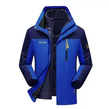 Открытый 2 in1 Куртка зимние комбинезоны для новорожденных, теплые Водонепроницаемый термальный поход вниз куртка для кемпинга водонепроницаемый Лыжный спорт куртка Большие размеры