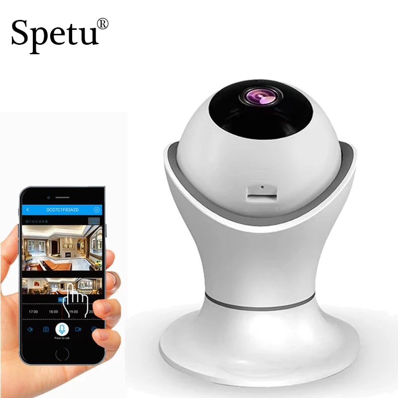 Spetu 1080P HD Wireless Wifi IP Camera Home Security Surveillance Camera Onvif P2P IR-Cut P/T Night Vision CCTV Indoor Camera