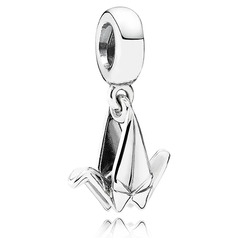 

New 925 Sterling Silver Bead Charm Japanese Thousand Origami Cranes Pendant Beads Fit Pandora Bracelet Bangle Diy Jewelry