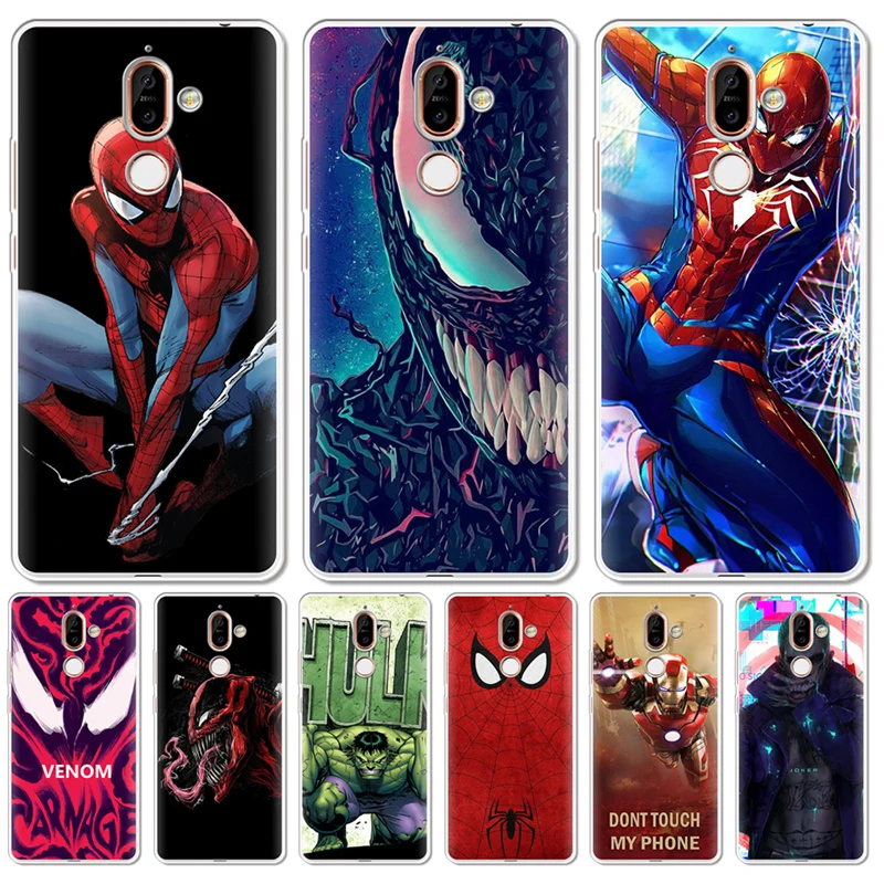 Joker venom marvel Человек-паук Железный человек для Nokia 1 3 5 8 6 2 7 Plus 9 X6 2018 X7 X3 чехол |