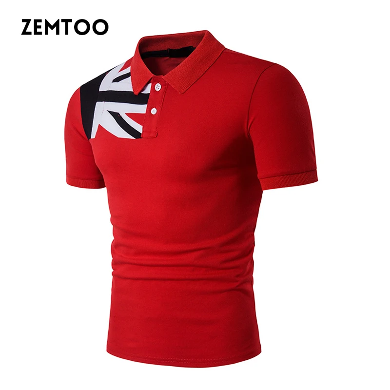 2017 Summer Mens Casual Polos Short Sleeve Slim Polo Shirts Turn Down