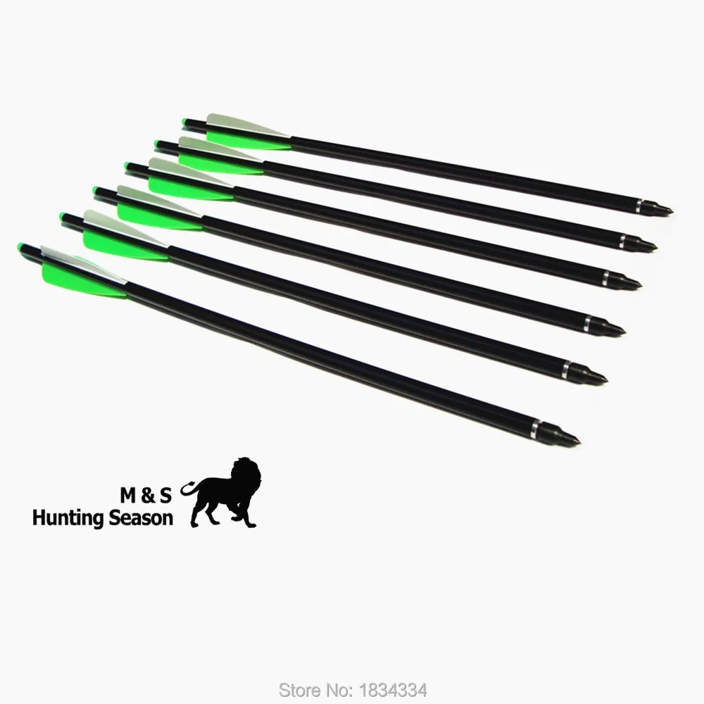 

archery aluminum arrow for crossbow bolt 20" nock insert removable broadheads hunting 12 pcs/lot high qulity crossbow arrow