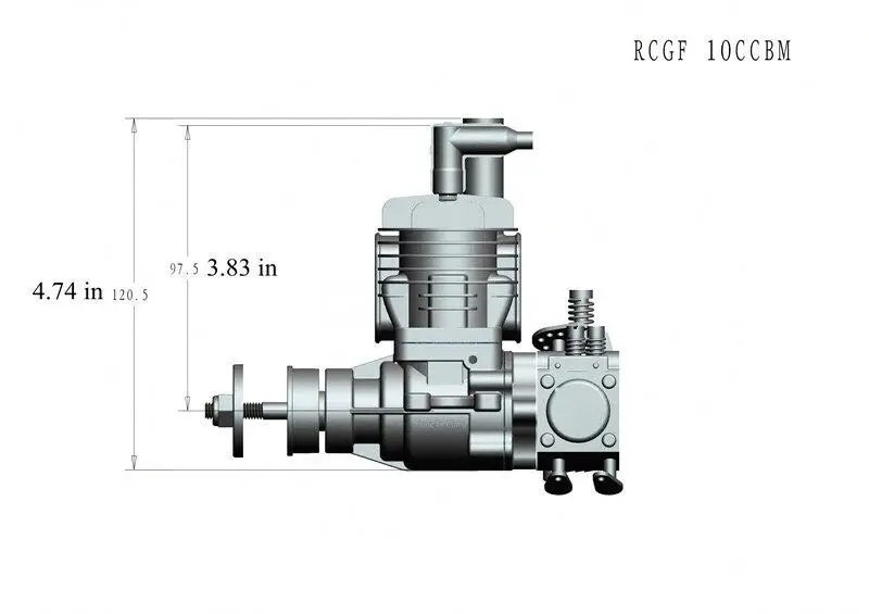 RCGF 10cc бензиновый/бензиновый двигатель с задней/боковой выхлопной трубой 10 ccRE/10 ccBM для радиоуправляемой модели самолета