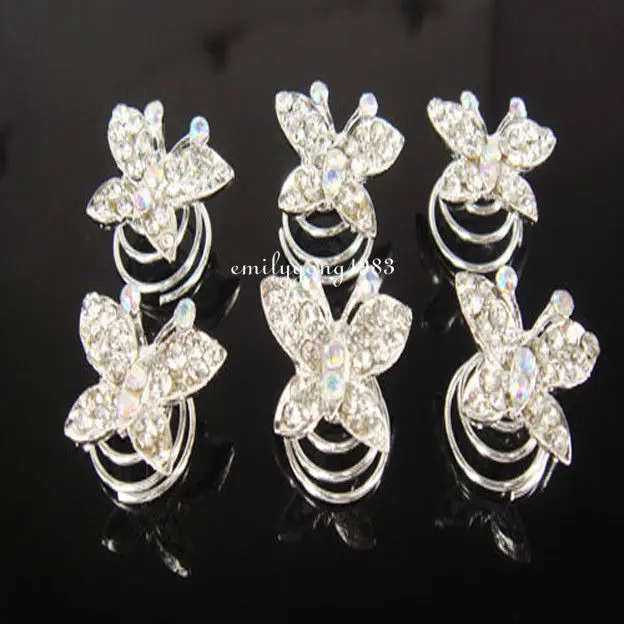 6 шт. шпильки для волос с кристаллами|hair twists spins pins|spin pinhair pin accessories |