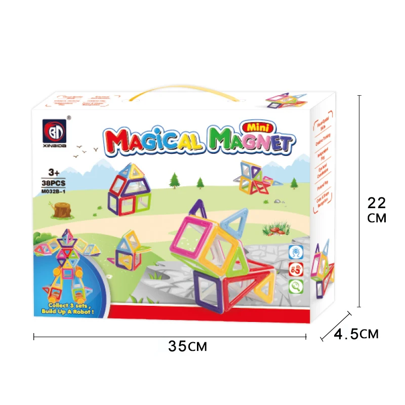

BD 2019 Hot sale solid plastic magnetic puzzle blocks Magnetic building block