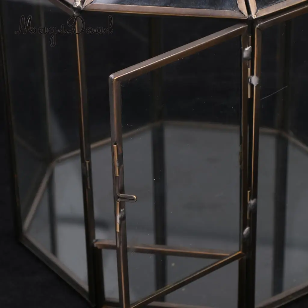 MagiDeal Geometric Terrarium Metal Faceted Succulent Plants Air Planter Anti Brass