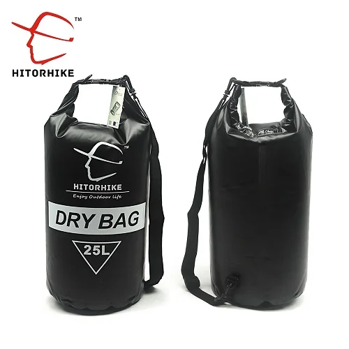 HITORHIKE 15L/25L Водонепроницаемый сухой мешок Открытый Плавательный Кемпинг Рафтинг сумка для хранения с регулируемыми ремнями 5 цветов - Цвет: 25L black