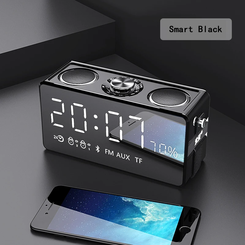 

Alarm Clock 25W Loudspeakers Output 2 Channels Wireless Bluetooth V4.2 Speakers NFC AUX Power Bank Home Sound Subwoofer System