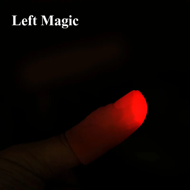 Chlid Thumbs Led Light Up Magic Tricks 2 шт. красные маленькие размеры мягкие подсказки палец волшебные реквизиты Смешные мигающие пальцы фантастическое свечение
