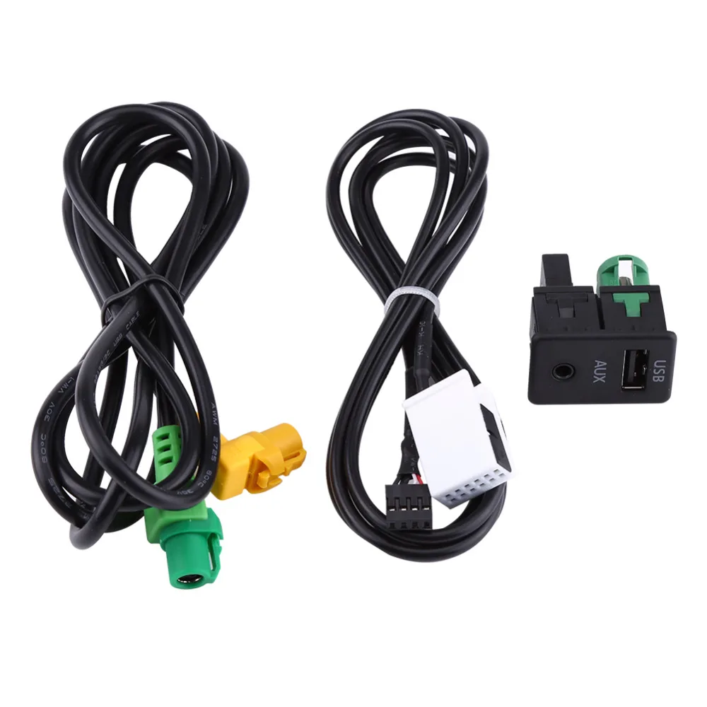 

Car USB AUX Switch Socket Wire Harness Cable Adapter For BMW 3 5 Series E87 Portable flushbonading With the switch plug and play