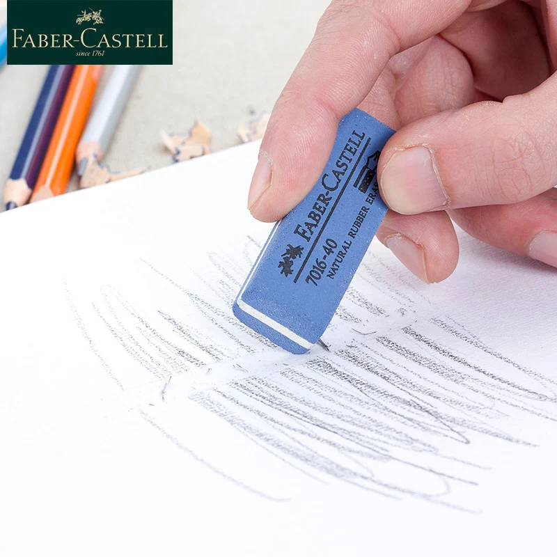 Faber Castell 천연 고무 지우개, 모래 고무 만년필, 어린이용 잉크 지우개, 7016-40, 1 피스