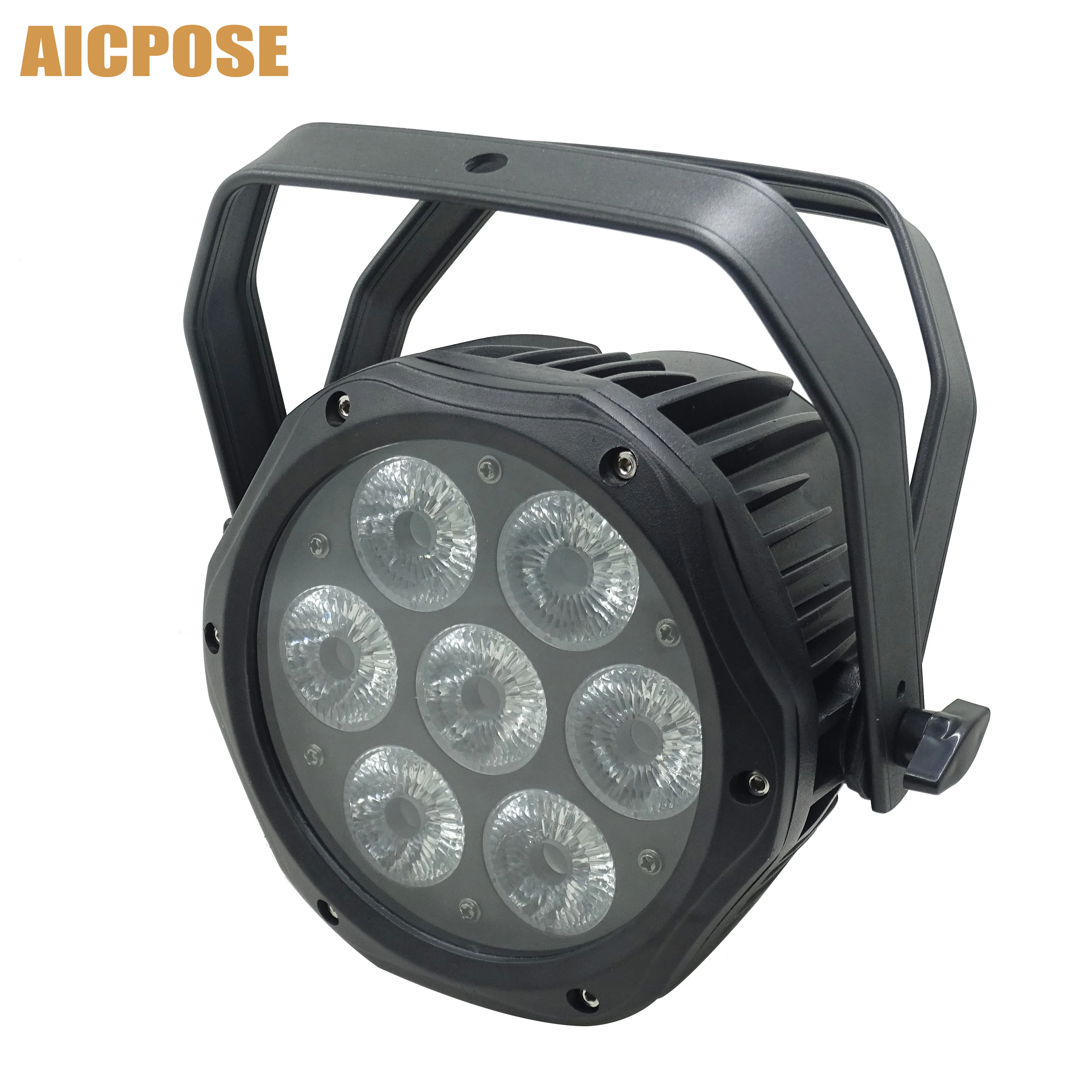 RGBWA УФ 6 в 1 7x18 Вт Алюминиевый Par Can LED DMX лучевой эффект 64 Мини DJ Light с мощным входом и