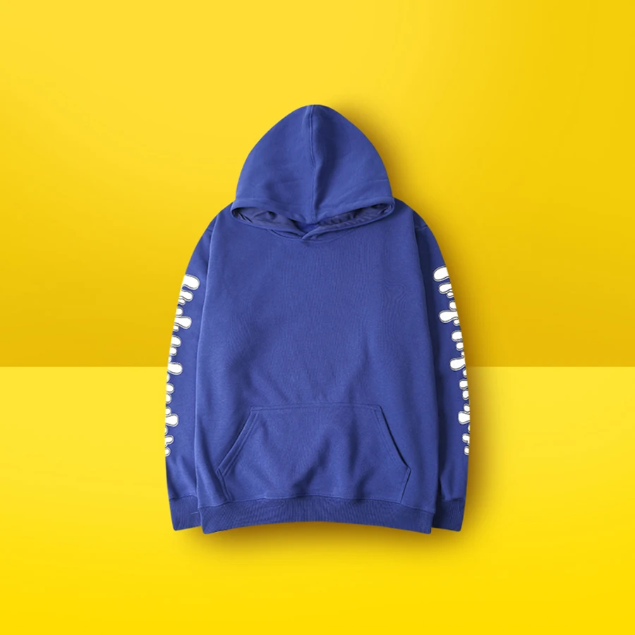 Oversize хип хоп Толстовки Для мужчин хлопок Повседневное длинные толстовки с