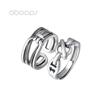 

Vintage 925 Sterling Silver Open Ring for Lovers Adjustable Free Shipping