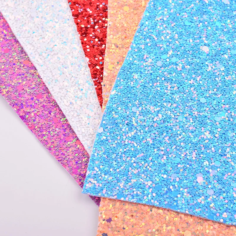 JUNAO 20*34cm 다채로운 반짝이 장식 조각 합성 가죽 가짜 인공 가죽 패브릭 Paillettes 패브릭 시트 DIY 공예