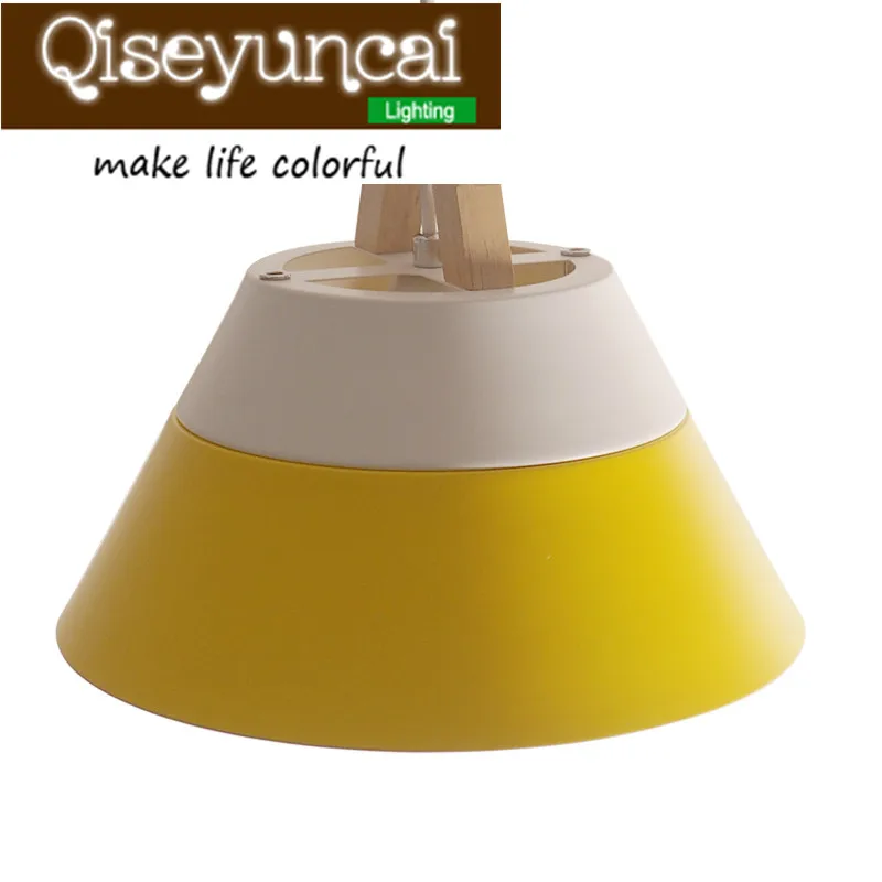 

Qiseyuncai Nordic style garden solid wood iron chandelier modern simple color lighting free shipping