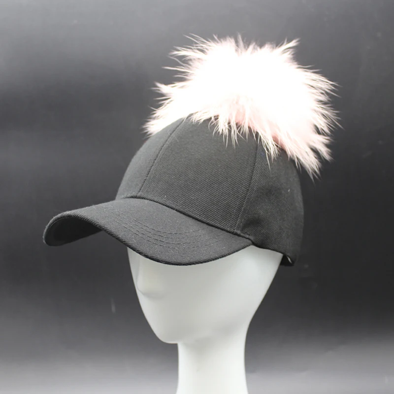 Меховая шапка с помпоном для мужчин Кепка в стиле хип хоп бейсболка Snapback женская