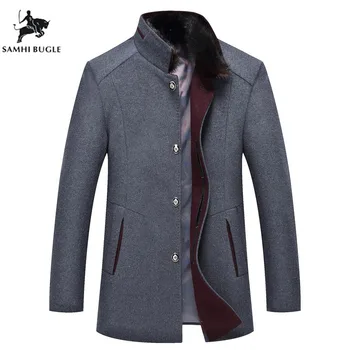 

mens wool winter coats Nylon Parkas Woolen Jackets Coats Jaqueta Masculina Male Casual Fashion Slim Fit Winter Jackets Hombre