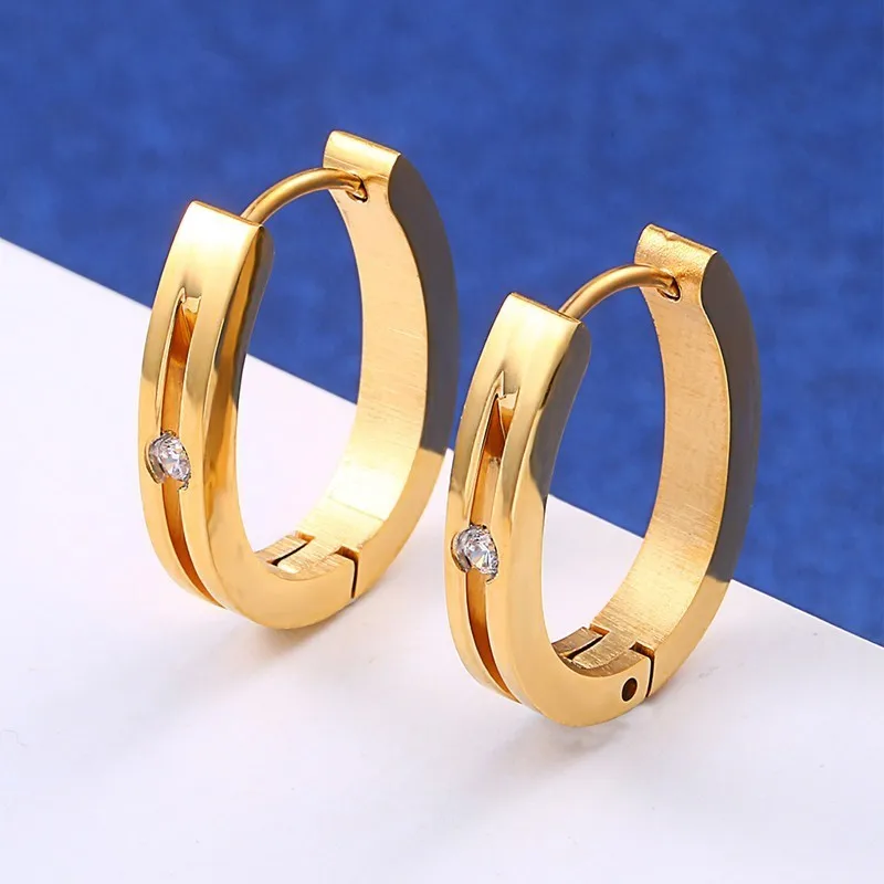 RIR простые серьги-кольца модный шарм с кристаллами для женщин& серьги для мужчин ювелирные изделия из нержавеющей стали