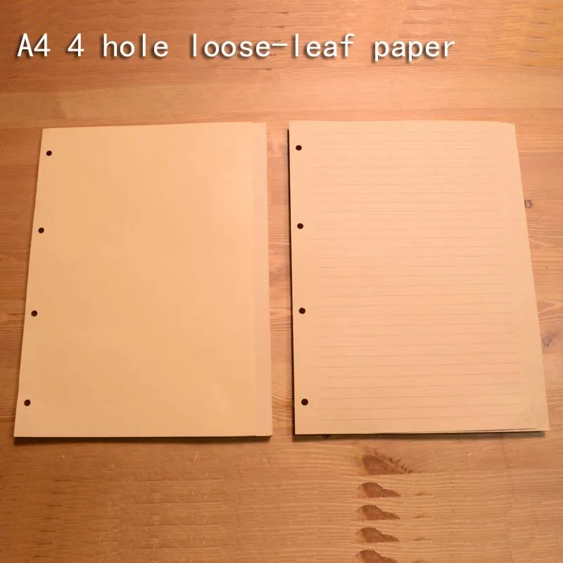 

binder a4 4 holes loose-leaf kraft paper notebook yellow paper horizontal line inner page diary replacement core filler papers