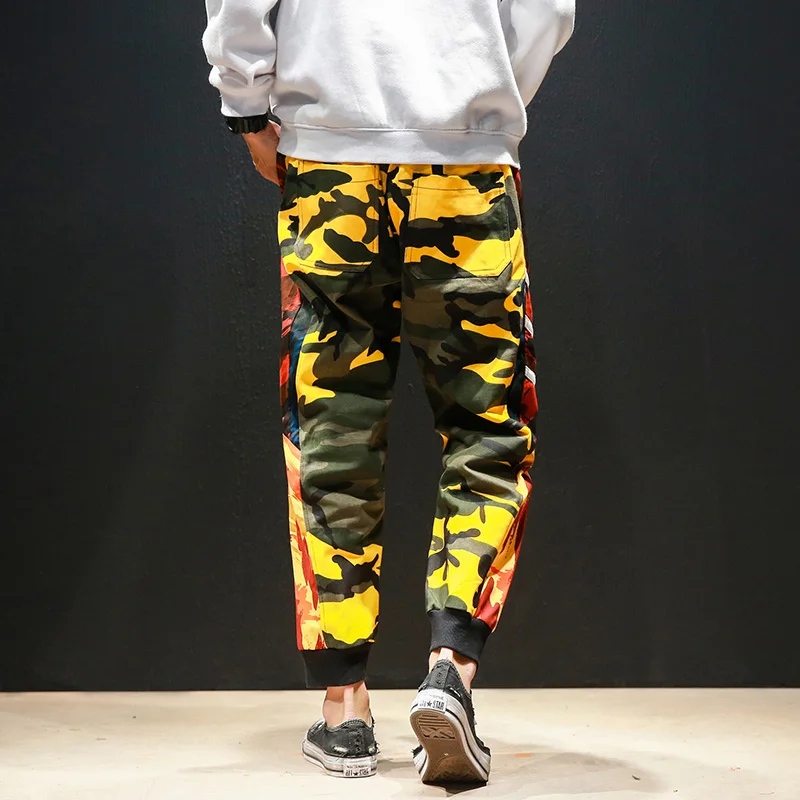 2019 для мужчин harajuku chic camo дамские шаровары хип хоп камуфляж брюки тренировочные брюки плюс размеры штаны для уличного бега Мужской 5XL CK31