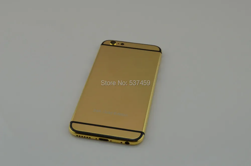 Для iPhone 6 4,7 дюйма 24K золотой корпус с боковой/верхней/нижней/аксессуары 24k золотой корпус с OEM корпус на заказ