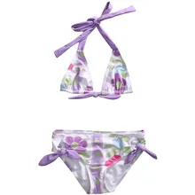 От 0 до 5 лет Детская одежда для малышей Обувь для девочек Холтер бикини Летний комплект для новорожденных с цветочным принтом и бантом купальный костюм ванный комплект пляжная одежда