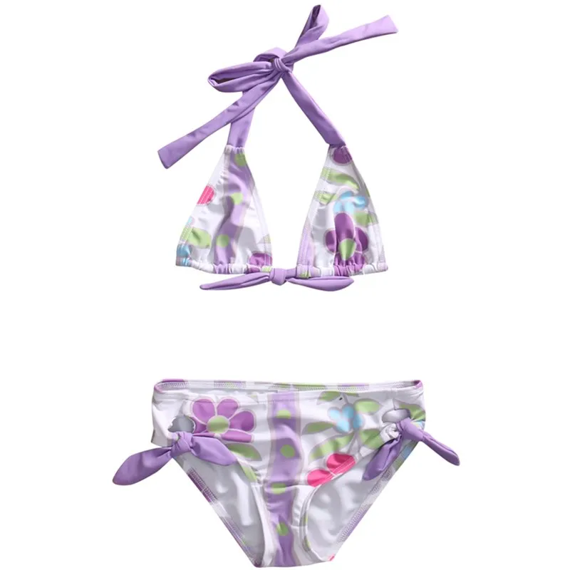 5y neonate infantili del bambino halter bikini set estate neonato capretti floral bowknot swimsuit swimwear