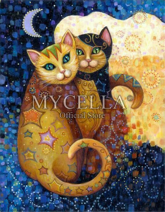 Cat DIY Diamond Painting Cross Stitch 5D Flowers Embroidery Full Mosaic Square Drill Icon Diamond Embroidery Animal Home Decor - Цвет: G