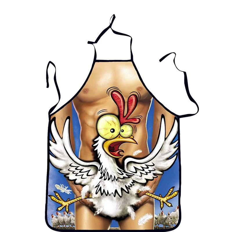 Kitchen Apron Tablier Digital Printed Bibs Sexy Woman Funny Pinafore Cooking Baking Party Cleaning Cute Aprons For Women Avental