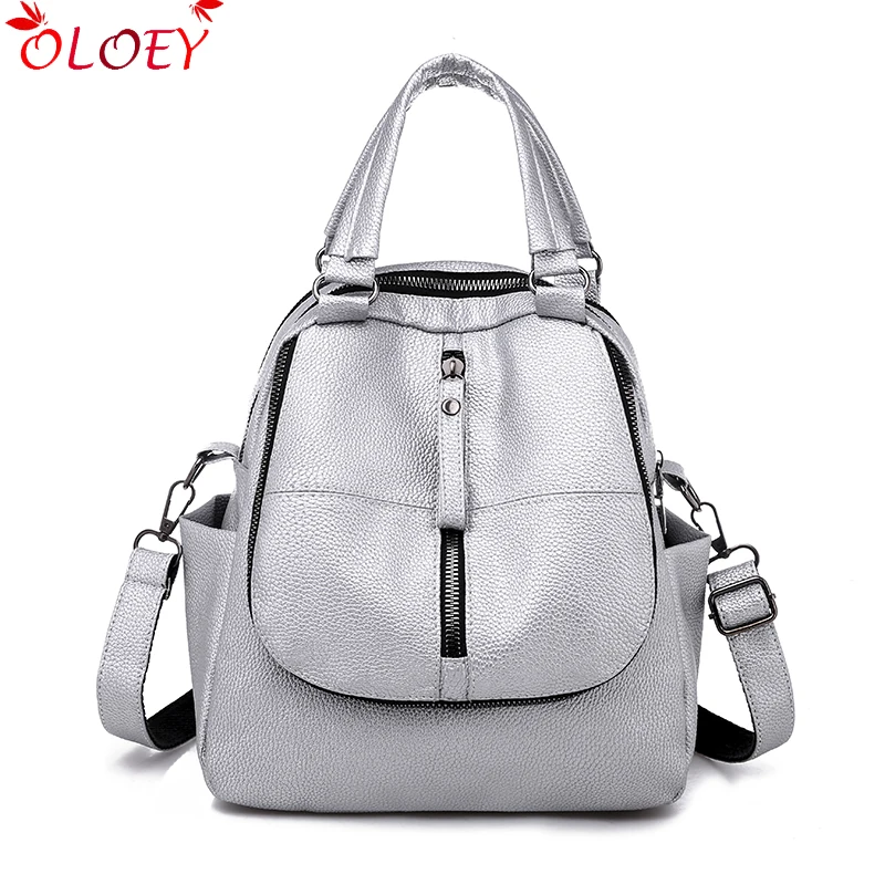 

2019 brand High quality ladies backpack famous designer design large capacity student bag leisure travel multifunction bag black
