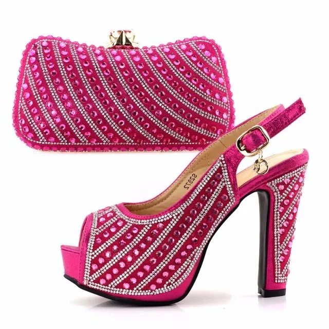 rose pink shoes and matching bag