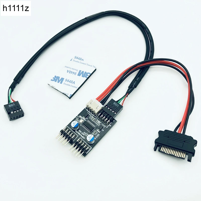 9Pin USB коннектор 1-2 плата для карт Настольный 9-Pin usb-хаб USB2.0 9Pin коннектор адаптер 30 см USB 9Pin кабель+ SATA кабель питания