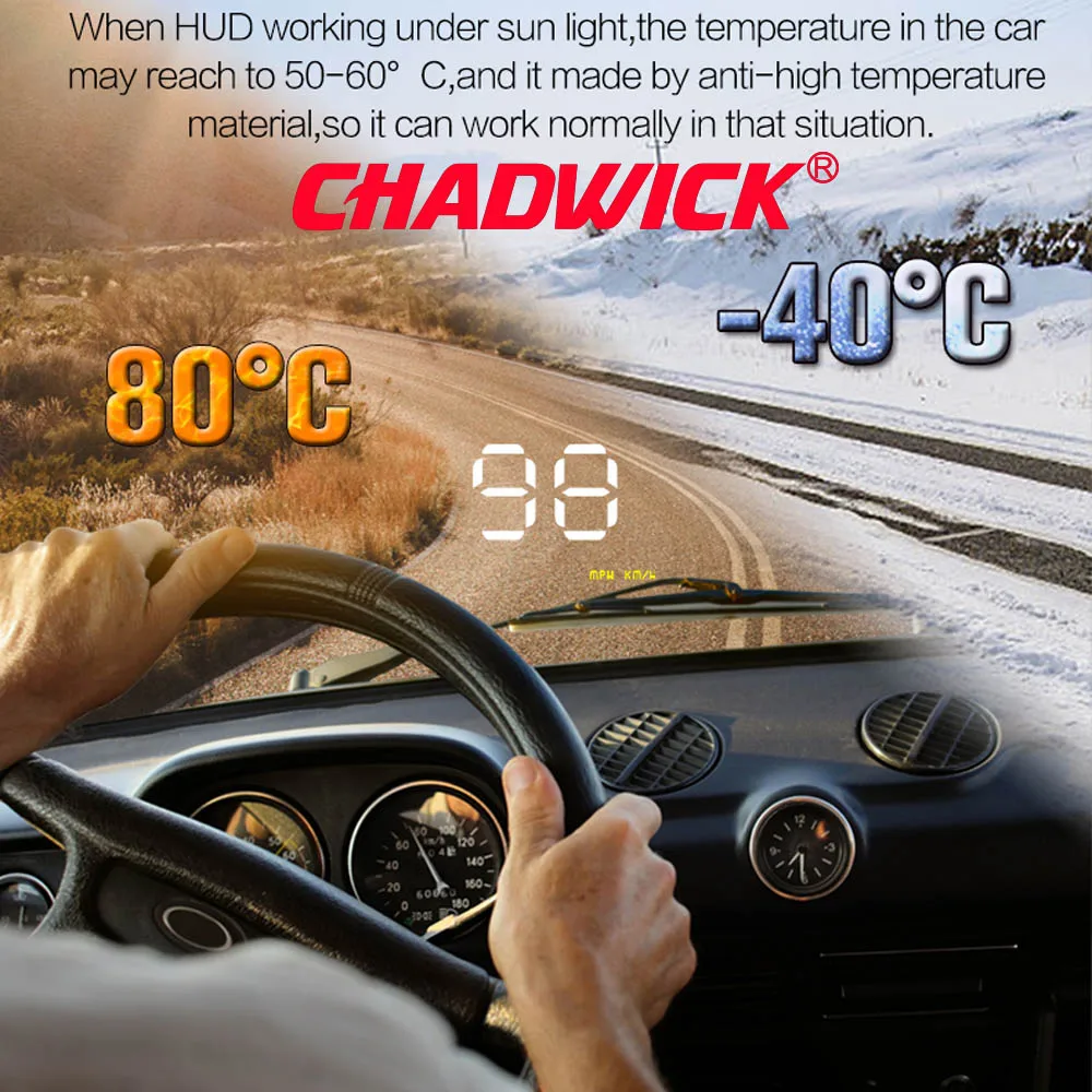 

Simple Number show HUD Digital Car Speedometer Auto 3.5" Head Up Display Windshield Projector Auto Power on/off CHADWICK A1000