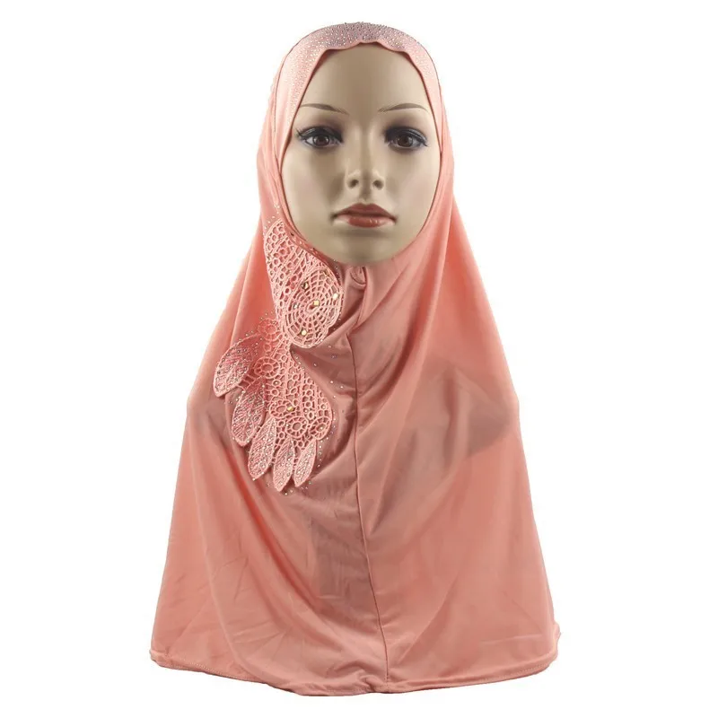 Мусульманский хиджаб для женщин 1 шт Амира платок ледяной шелк материал Красивая вышивка