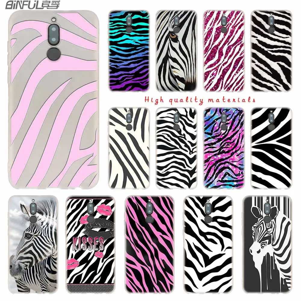 

zebra stripe Soft Silicone Cases For Huawei Mate 10 Lite 10 20 Lite Pro 20X S Y5 2017 Y9 2018 2019 NOVA 3 3i 4
