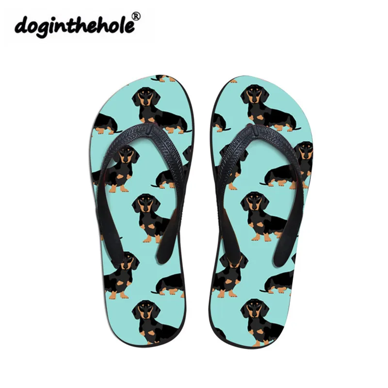 Doginthehole Doxie Собака Такса печатает взрослых ходить Лето резиновая водостойкая обувь женская повседневная обувь на открытом воздухе пляжные сандалии - Цвет: Озерный синий