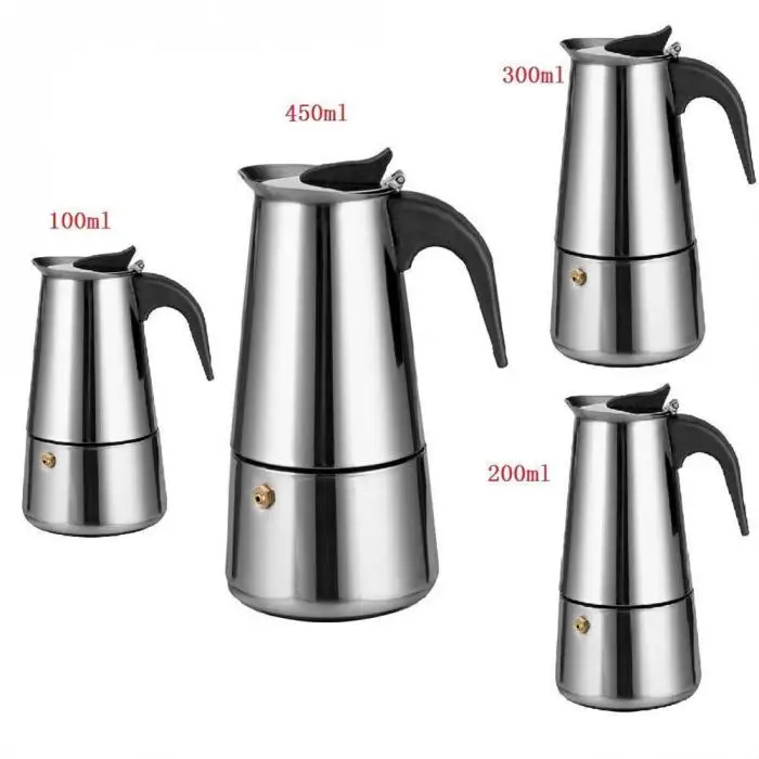 Модные Moka Кофе горшок плите Нержавеющая сталь латте Percolator для Офис Кухня HY99 JY31