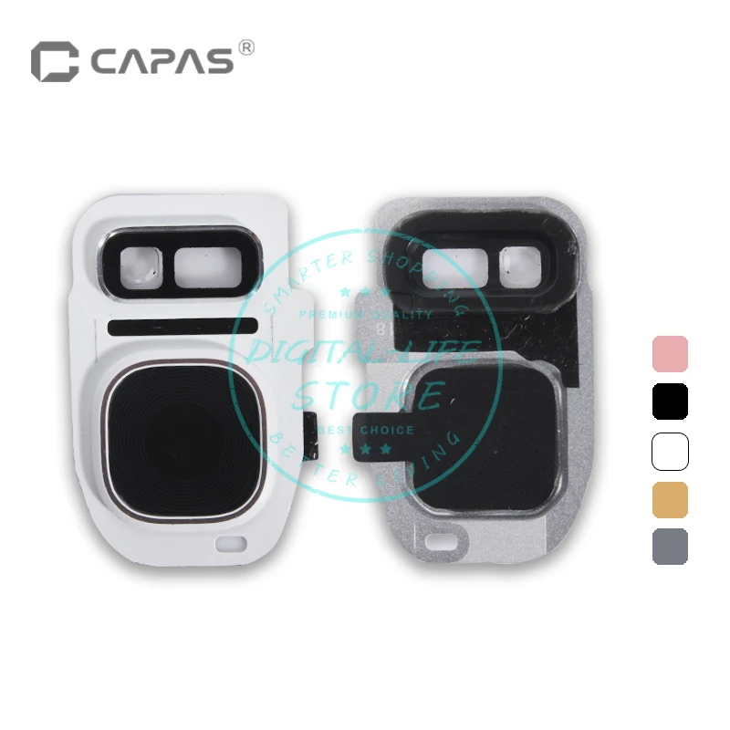 

for Samsung Galaxy S7 G930 S7 Edge G935 Rear Back Camera Glass Lens Flash Cover with Holder Frame Replacement Repair Spare Parts