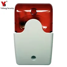 Yobangбезопасности Мини Проводная стробовая сирена звуковая сигнализация 105дБ стробоскоп мигающий красный свет звуковая сирена для дома охранная сигнализация