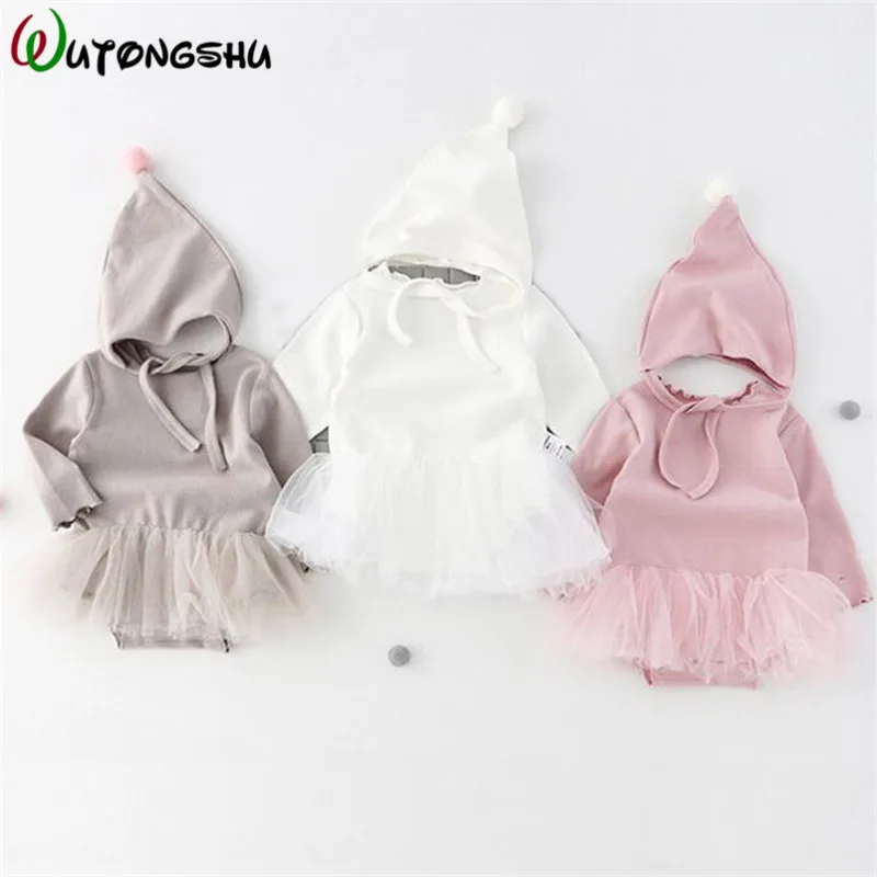 

Baby Rompers With Hat Long Sleeve 1st Birthday Princess Girls Tutu Dress Clothing Jumpsuits Spring Autumn Newborn Baby Clothes