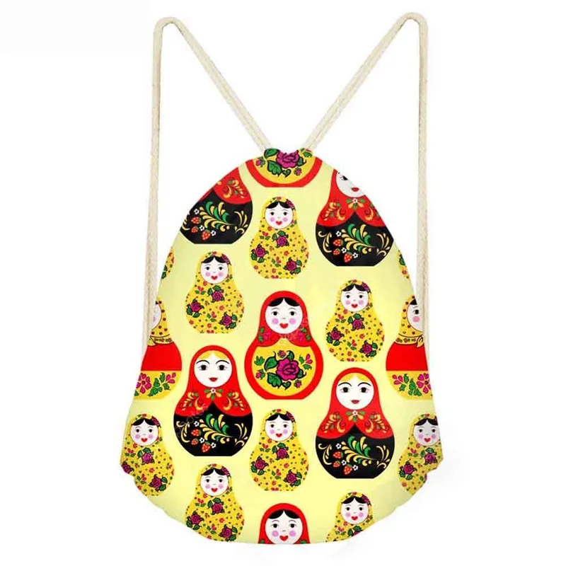 Рюкзак для куклы-матрешки, сумка на шнурке, пляжный рюкзак, Mochila Cuerda Infantil, женская сумка для обуви, Gorijuss, маленькая девочка, русская кукла - Цвет: As Pictures