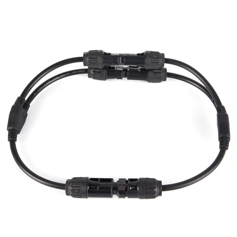 2pcs MC4 Pair Male To Female Branch Y Connector Sdapter Solar Panel Cable Lower Contact Resistance